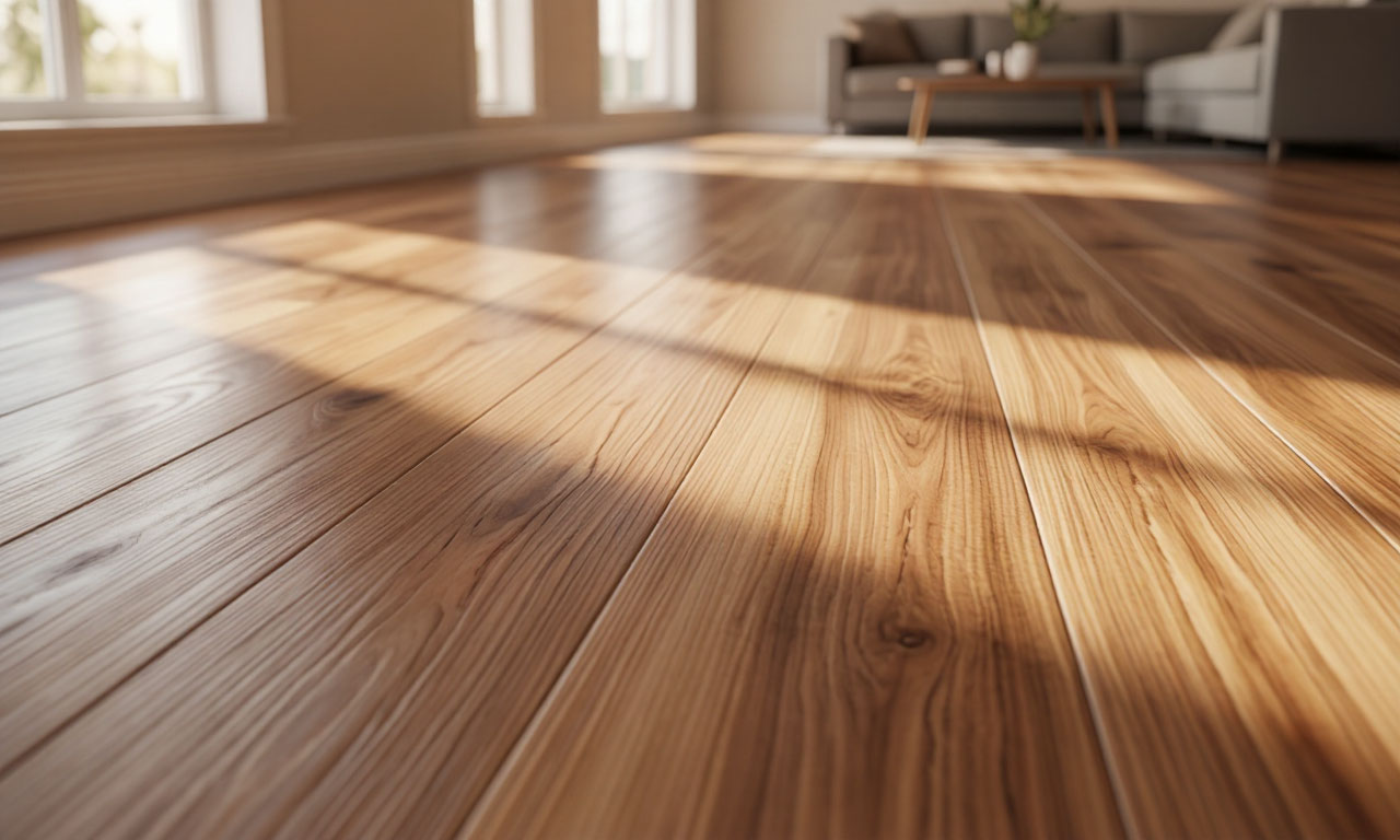 Wide plank laminate in living room
